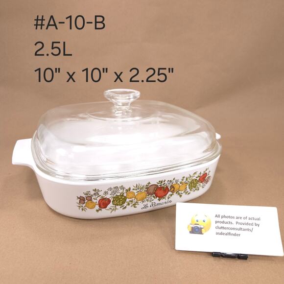 Corning Ware Spice of Life Bundle #A-10-B Casserole Dish #P-43-B Petite #P-41-B - Picture 2 of 9